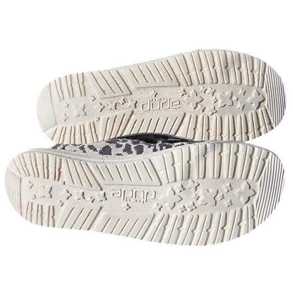 HEY DUDE Size 7 Woven Cheetah Grey Wendy Washable Comfort - Picture 6 of 7